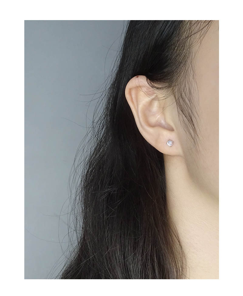 Fashion Geometric Sterling Silver Plating Zircon Ear Studs 1 Pair