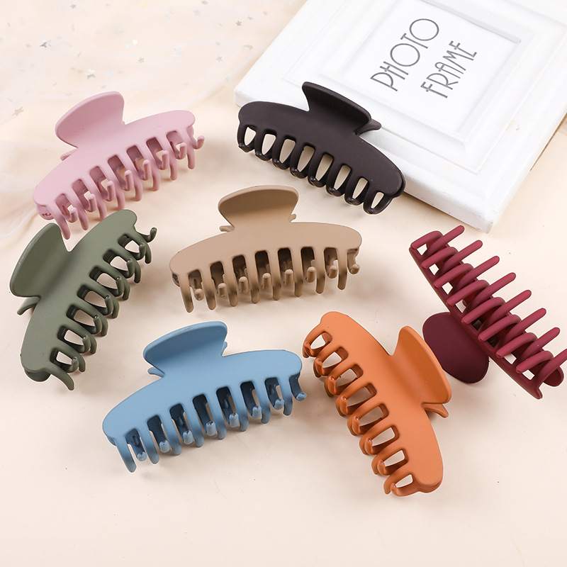 Korean Style 9cm Frosted Keel Grab Clip Simple Elegant Girl's Back of Head Plate Hairpin Shark Clip Hairpin Headwear