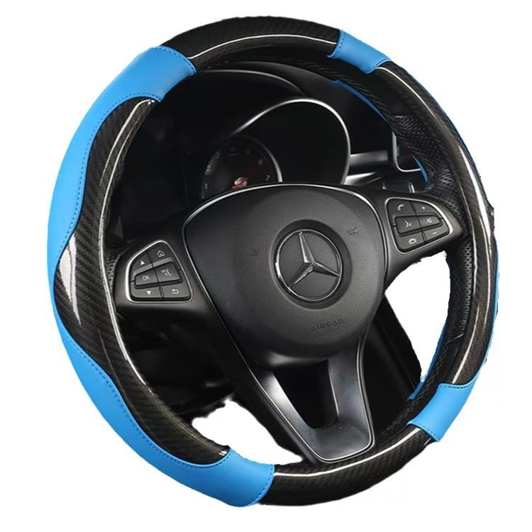 自動車ハンドルカバー新型四季通用ハンドル通用カラー炭素繊維二重グリップカバー耐摩耗滑り止め|undefined