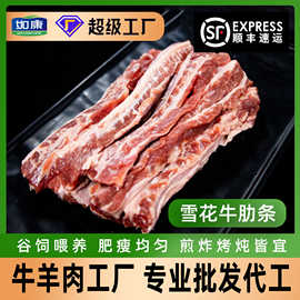 牛肋条安格斯澳洲谷饲原切牛肋条牛腩烧烤商用韩式烤肉雪花牛肋条