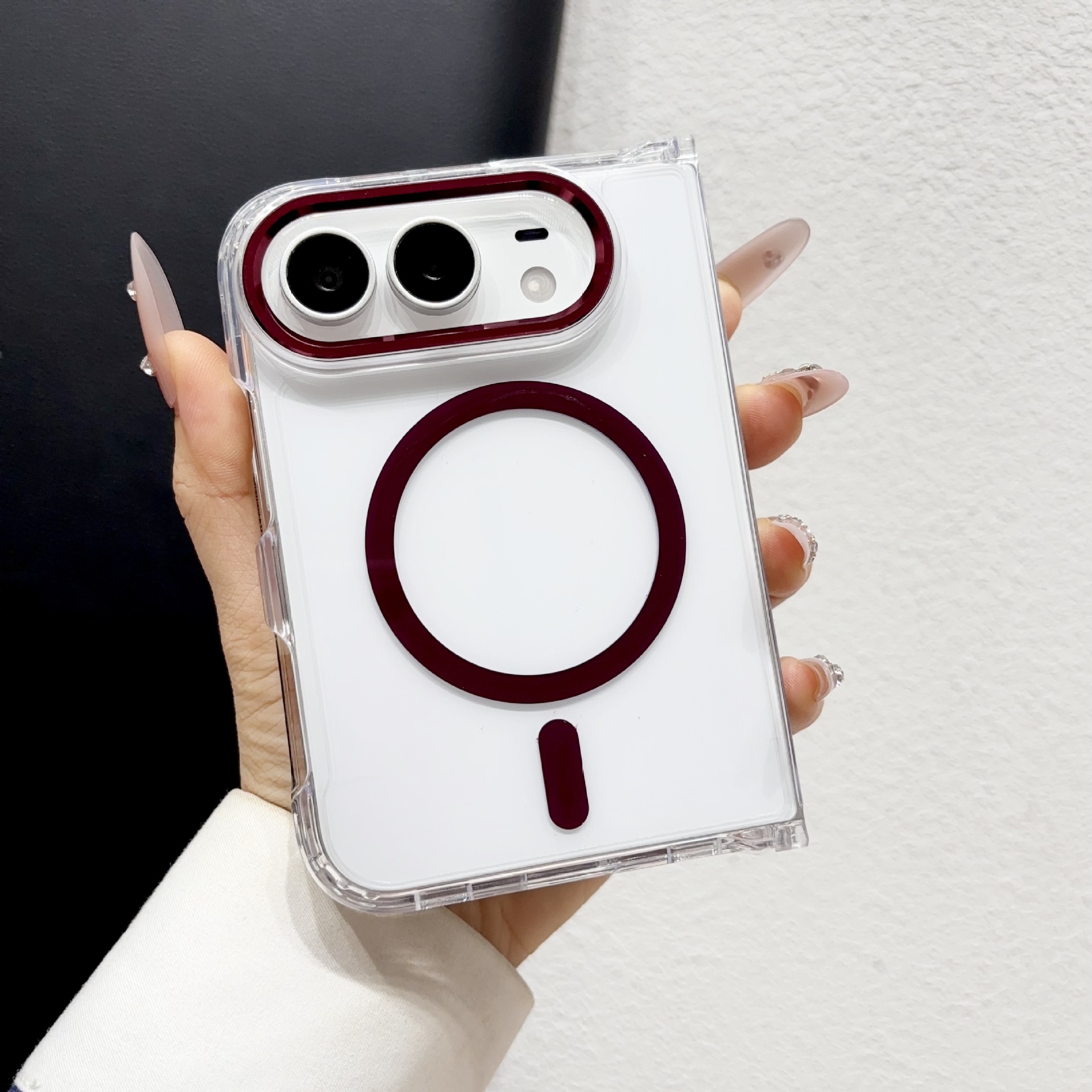 Funda Magnética para Celular Plegable iPhone Duo 18 Duo de Acrílico Transparente Anti-caídas