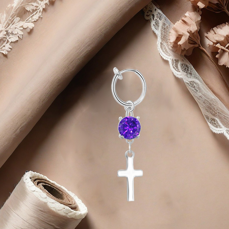 Stainless Steel Non-piercing Cross Belly Button Ring Jewellery_voghion.com