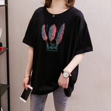 100%全棉大码女装胖mmt恤女纯棉短袖夏季加大码200斤宽松遮肚上衣