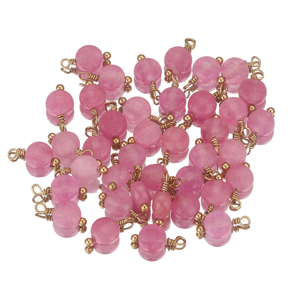 Cruz-frontera europea y americana hecha a mano de piedra natural con cuentas de acero inoxidable colgante accesorios de la joyería DIY en forma de corazón pendientes collar