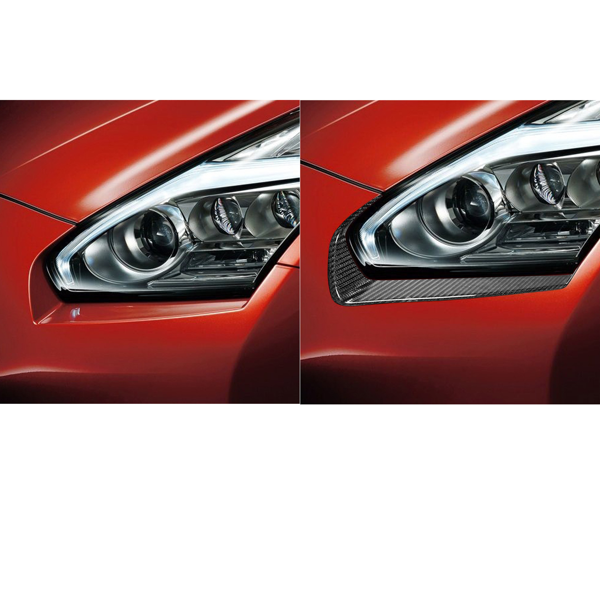 Suitable for 08-16 Nissan GT-R35 carbon fiber modified eyebrow eyebrow headlight decorative strip eyebrow patch