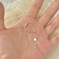 オリーブグリーンチェーン引きリング女性ins小衆シンプルで贅沢な高級調節可能な指輪バレンタインデープレゼント