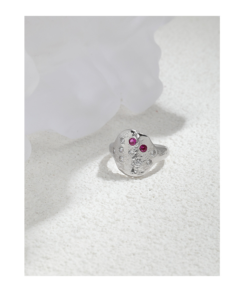 Fashion Geometric Sterling Silver Plating Zircon Open Ring