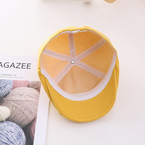 Hello embroidered infant beret letter baby hat British style baby beanie cotton hat 6-18 months