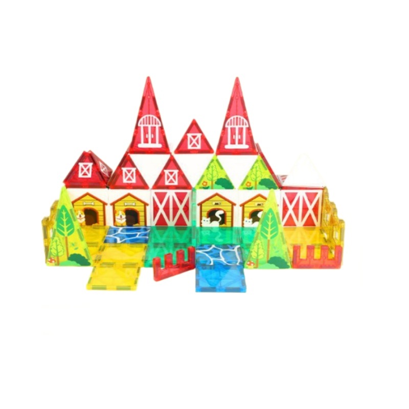 Ventana de color de impresión personalizada, parche magnético, bloque de construcción magnético, rompecabezas, piedra de imán, rompecabezas, pieza magnética de granja, transfronterizo