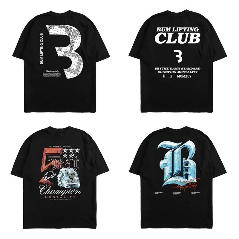 Cbum Men's Fitness Cotton T-Shirt High-Quality Sportswear Fitness Sportswear High-Quality Large Casual T-Shirt Summer