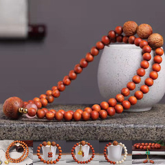 Indonesian Ice Blood Dragon Bead Bracelet Charm for Wealth and Fortune, Blood Dragon Wood Carving Pendant with Strong Light Transmittance, Playable Jade Transformation