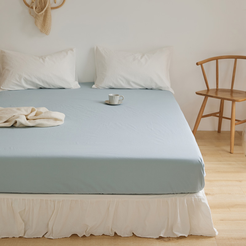 Lujo ligero 60s cama de algodón puro gaza Gongsatin 100 algodón mono cama gaza pro-piel de color sólido lana larga cubierta de colchón de algodón lavable