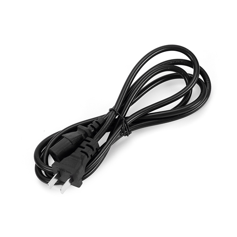 Cable de alimentación de dos clavijas estándar nacional, cable de alimentación con enchufe estándar nacional, cable de alimentación de dos núcleos estándar nacional con un extremo en forma de pin.