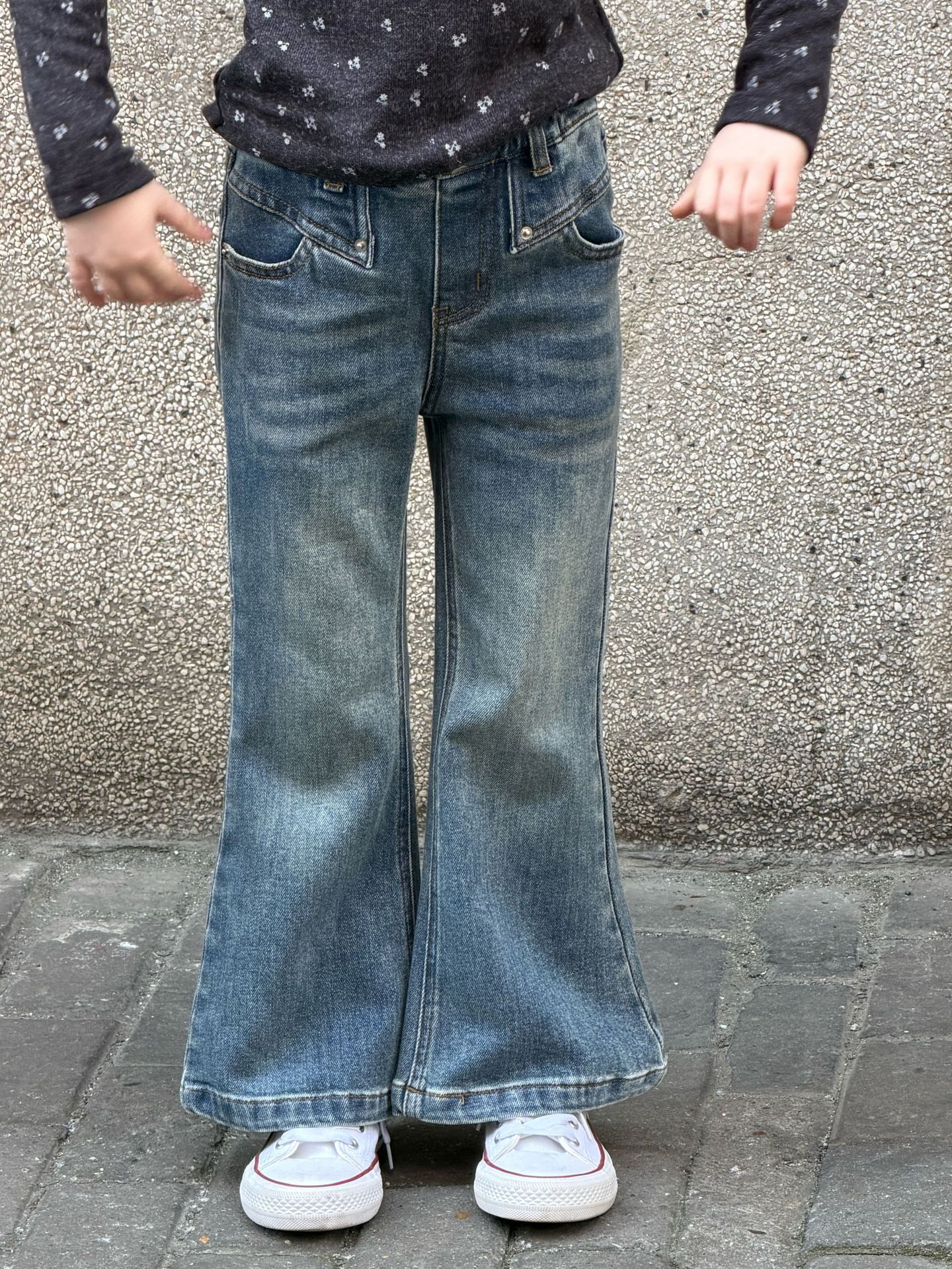 Denim children's flared trousers