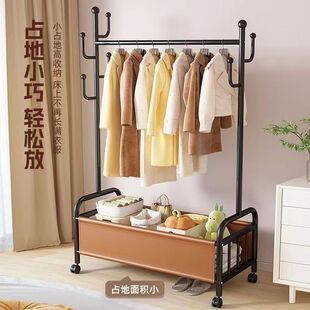 Clothes Rack Floor-Standing Bedroom Clothes Rack Home Indoor Mobile Accessible Luxury Clothes Drying Rack Multi-Functional Storage Storage Clothes and Hats Qs