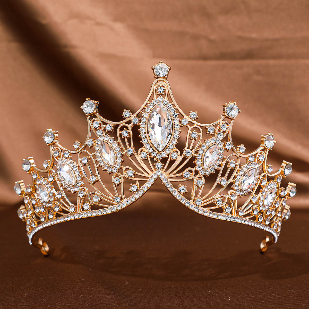 Cross-Border Bride Headpiece European And American Style Baroque Luxurious Alloy Crown Party Princess Dress Accessory_voghion.com