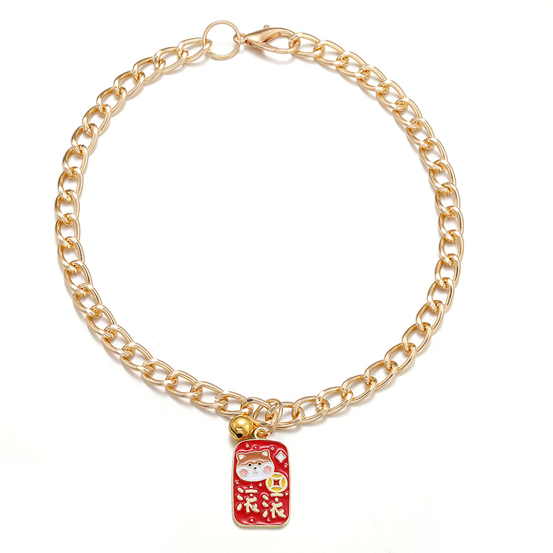 Collar de gato decorativo de dibujos animados lindo Geely colgante de texto de aleación de la Etiqueta de perro Cadena de mascotas al por mayor