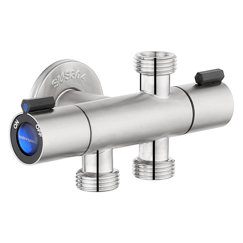 K9HX wholesale 304 stainless steel one-in-three-out four-way angle valve dishwasher and washing machine faucet double switch one