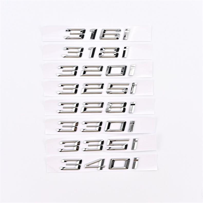 BMW 316i, 320i, 325i, 328i, 330i, 335i car stickers, lettering decals, rear emblem, engine displacement badge, car logo modification