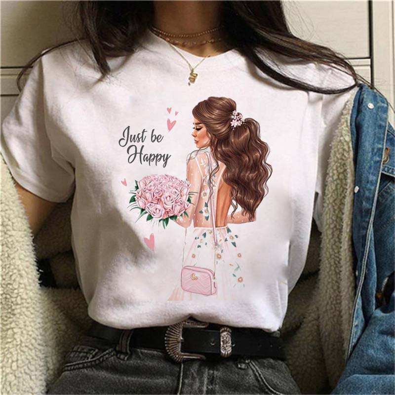 camiseta de manga corta con estampado hermoso de nueva moda de verano NSATE61253