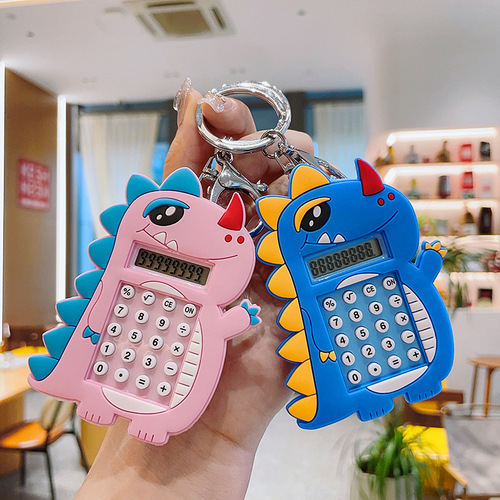Creative Cartoon Maze Dinosaur Calculator Keychain Mini Game Console Student School Bag Pendant Small Gift Wholesale