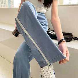 2024夏季新款天丝牛仔裤女薄款垂感宽松大码时尚显瘦抽绳阔腿裤潮