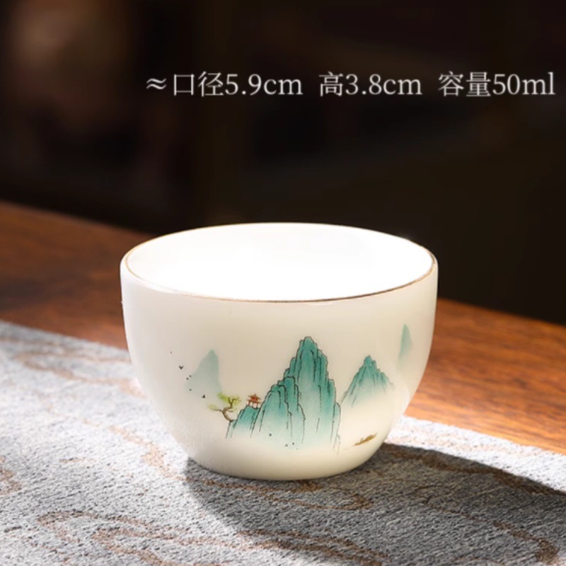 De Hua porcelana blanca taza de té de cerámica 6 conjuntos de taza de té de jade de lana taza de té de taza de té de kung fu image 6