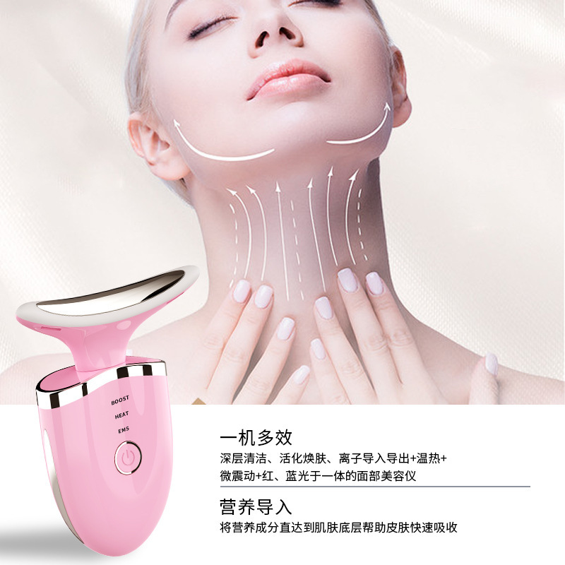 2023 transfronteriza EMS micro-corriente cuello instrumento de belleza hogar color luz cuello masajeador cuello patrón eliminación francés patrón instrumento de belleza image 4