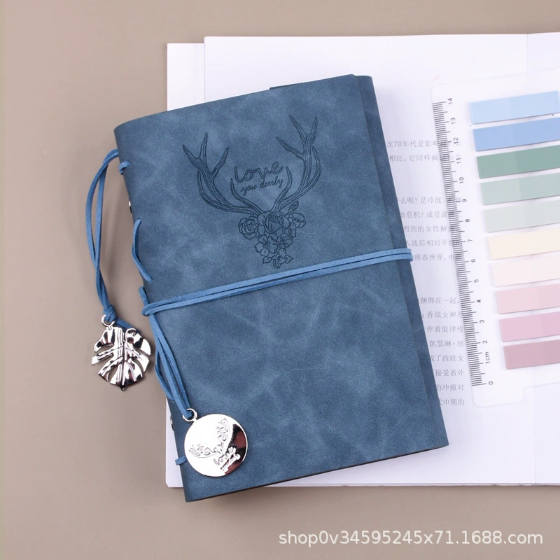 Retro pocket notebook D017, horizontal inner core with 3 storage pockets, tear-off pages