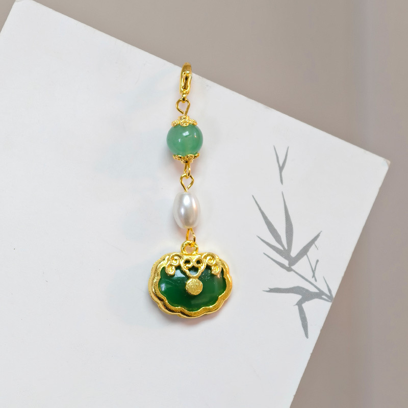 国民スタイル合金竹フレッシュピンクフラワーペンダント中国ベルペンダント古代スタイルチャイナ韓服衣類アクセサリー