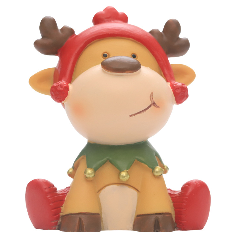 Zakka decoración de Navidad creativa ins decoración de escritorio del hogar coche de dibujos animados pequeña decoración regalo de vacaciones