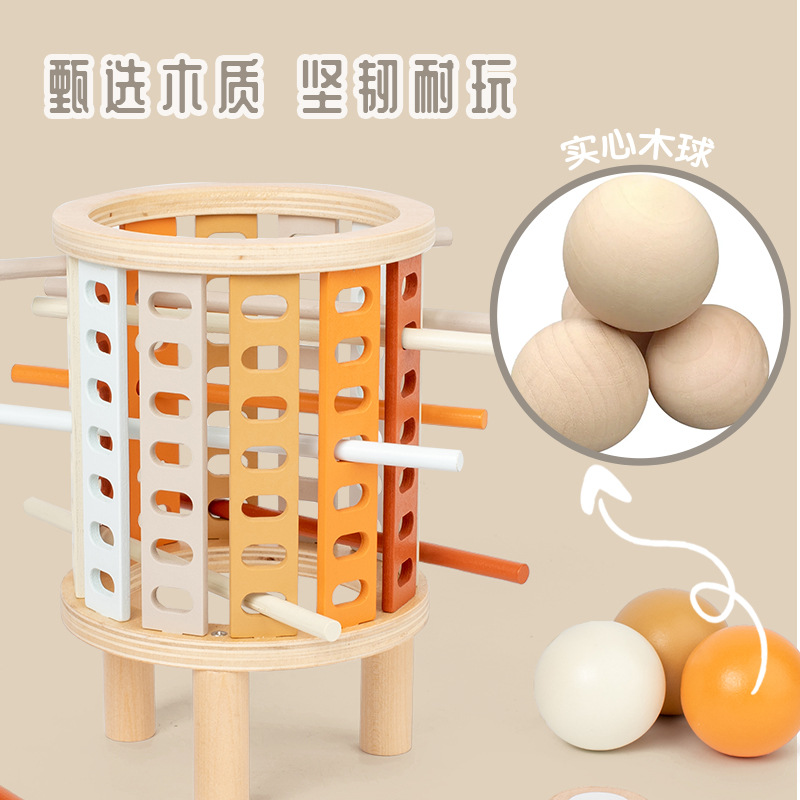 Educación temprana de madera para niños, iluminación, coordinación mano-ojo, entrenamiento de pensamiento, interacción entre padres e hijos, palo de inserción de dados, bloques de construcción, juguetes educativos