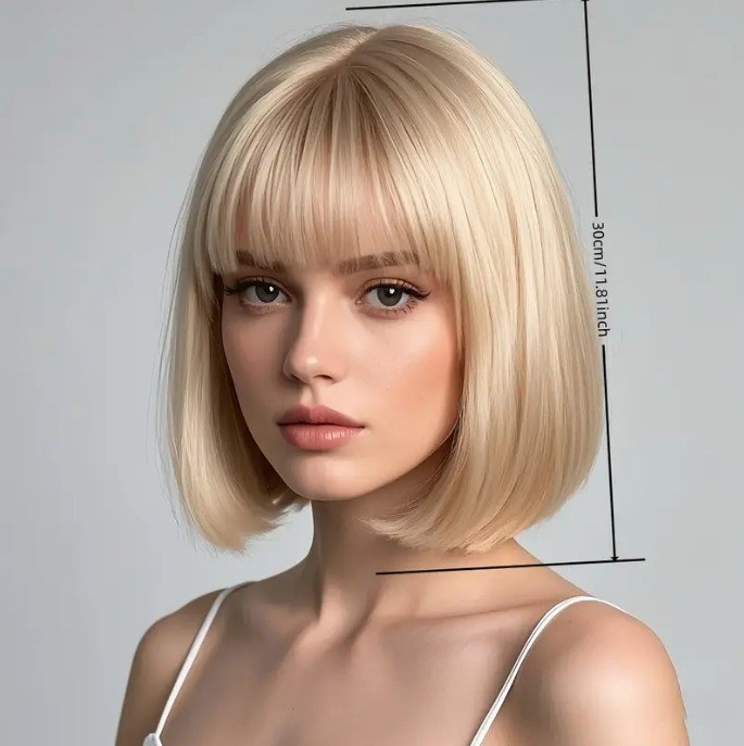 Student Bob Wig, European and American Fashion Trend Wig, Daily Wear, Versatile Multi-Color Short Hair Bob Hairpiece