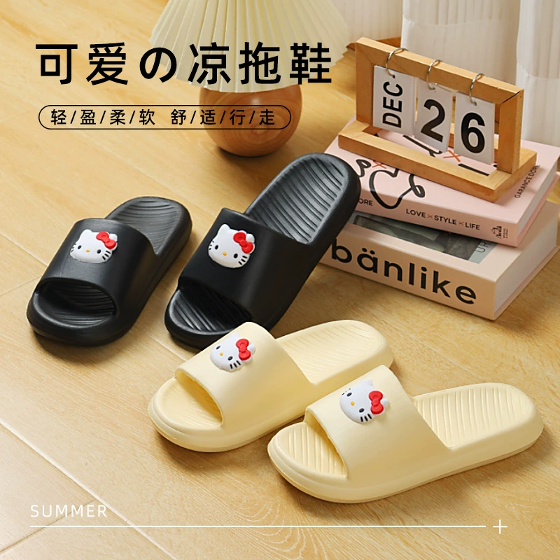 Летний новый стиль милый hellokitty кошачий тапочки женский одет на море мода пляж прохладные тапочки оптом через границу