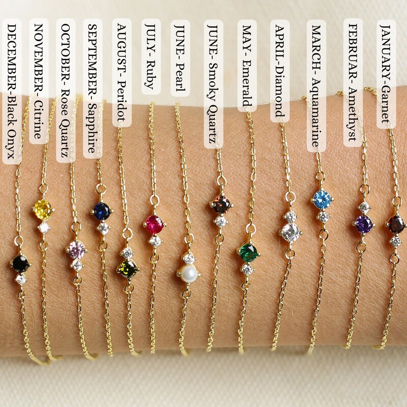 European and American Retro High-End Birthday Gift December Birthstone Bracelet