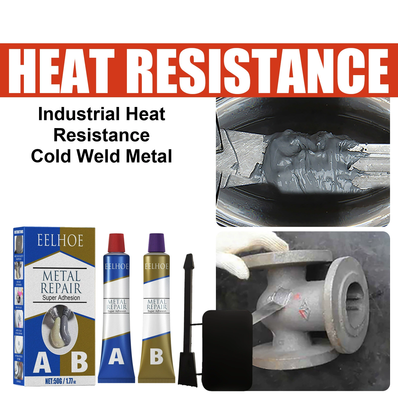 EELHOE AB литейный клей, устойчивый к высоким температурам, сварочный клей, средство для ремонта трещин при литье металла, герметичный водонепроницаемый сварочный клей