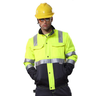Uncle An B298 fluorescent yellow cold-proof clothing high warning cold-proof jacket outdoor assault clothing winter outdoor clothing