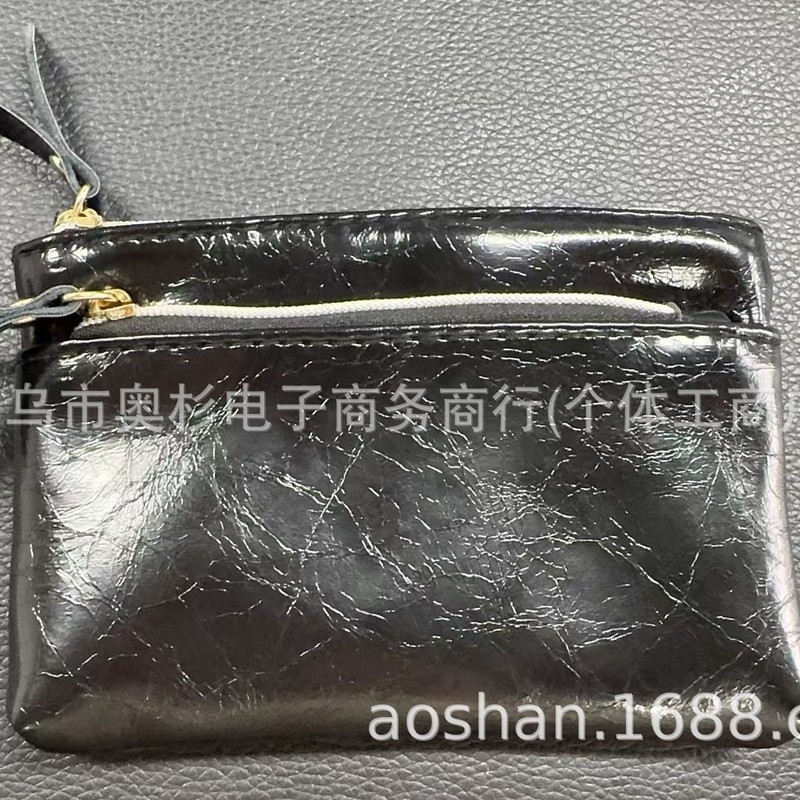 期間限定特典おしゃれな目のPUの柔らかい皮の小銭入れ、二つのファスナーのデザインの小銭は小さい包みを収納します。|undefined