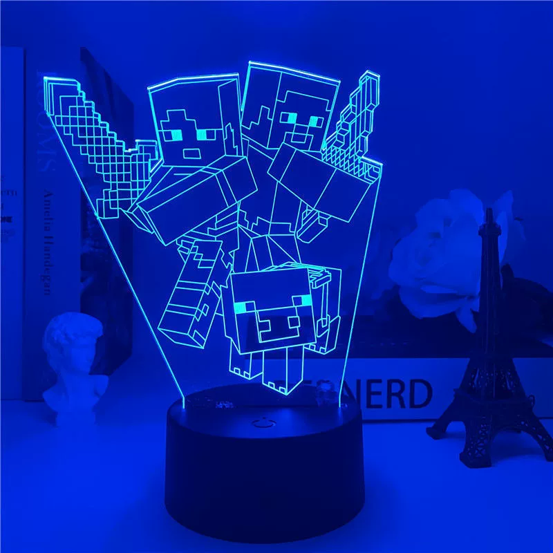Night light for boys, lantern for bed, lamp, 3D