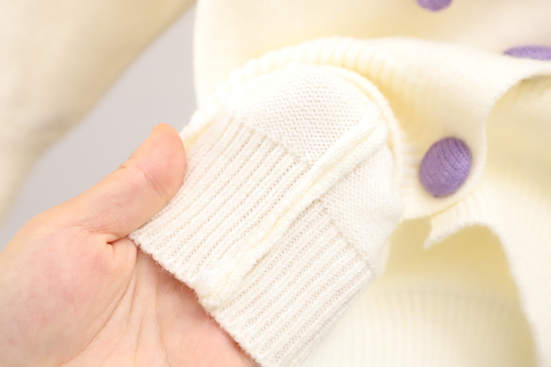 New Autumn Knitted Set Girl's Cute Hooked Flower Woolen Dress Warm cardigan pleated skirt_voghion.com