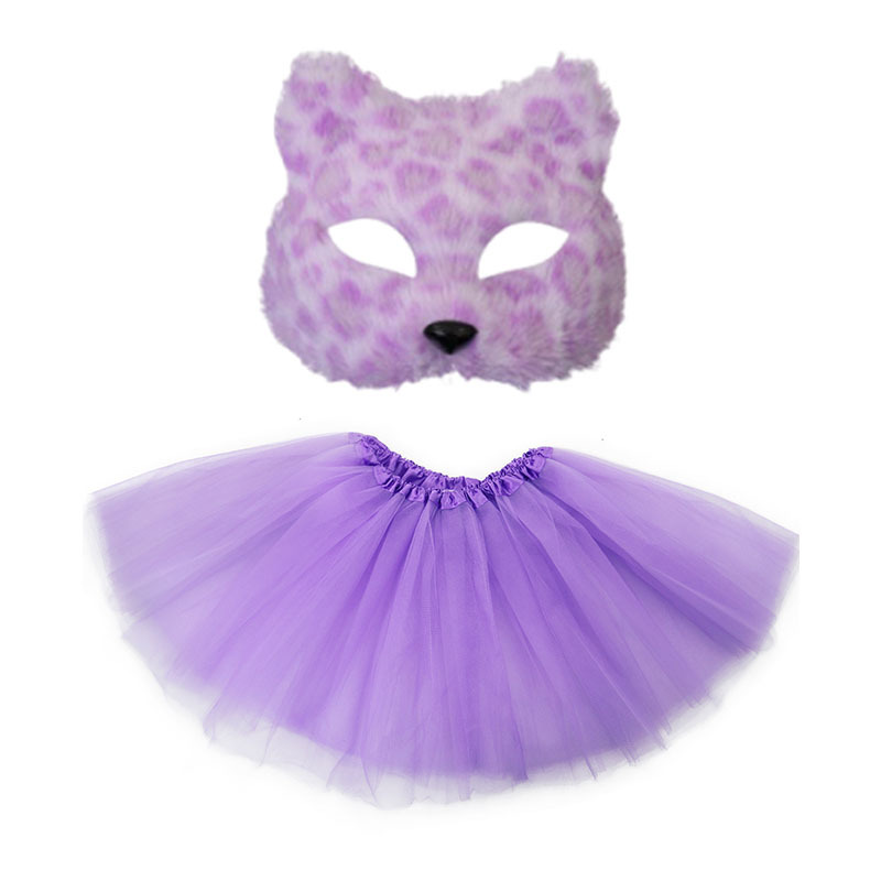 Máscaras transfronterizas de leopardo de peluche máscaras de gato animales semi-cara completa DIY pequeño zorro charlar Halloween al por mayor
