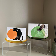 创意6寸相框简约ins风弧形横版7寸空框方形亚克力透明摆台展示框