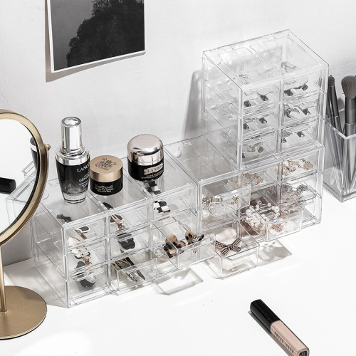 Transparent jewelry box earrings earrings jewelry storage box beaded necklace beads nine-square grid small acrylic display stand