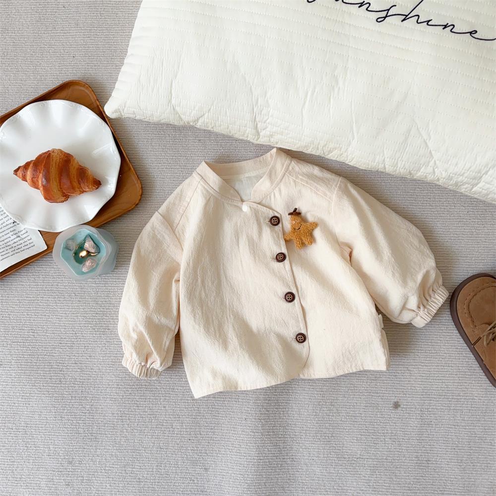 2025 modelos de primavera para niños de 1 a 3 años ropa de primavera coreana estrellas de dibujos animados estilo occidental traje de dos piezas para bebés tipo A