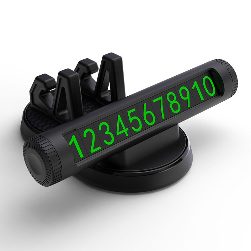 Soporte de teléfono móvil de coche creativo señal de estacionamiento dos-en-uno coche oculto placa de número temporal soporte de coche multifuncional