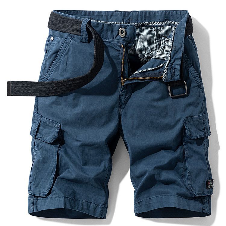 Men's Summer American Retro Multi-Pocket Cargo Shorts Versatile for Amazon L6081 Trendy Versatile