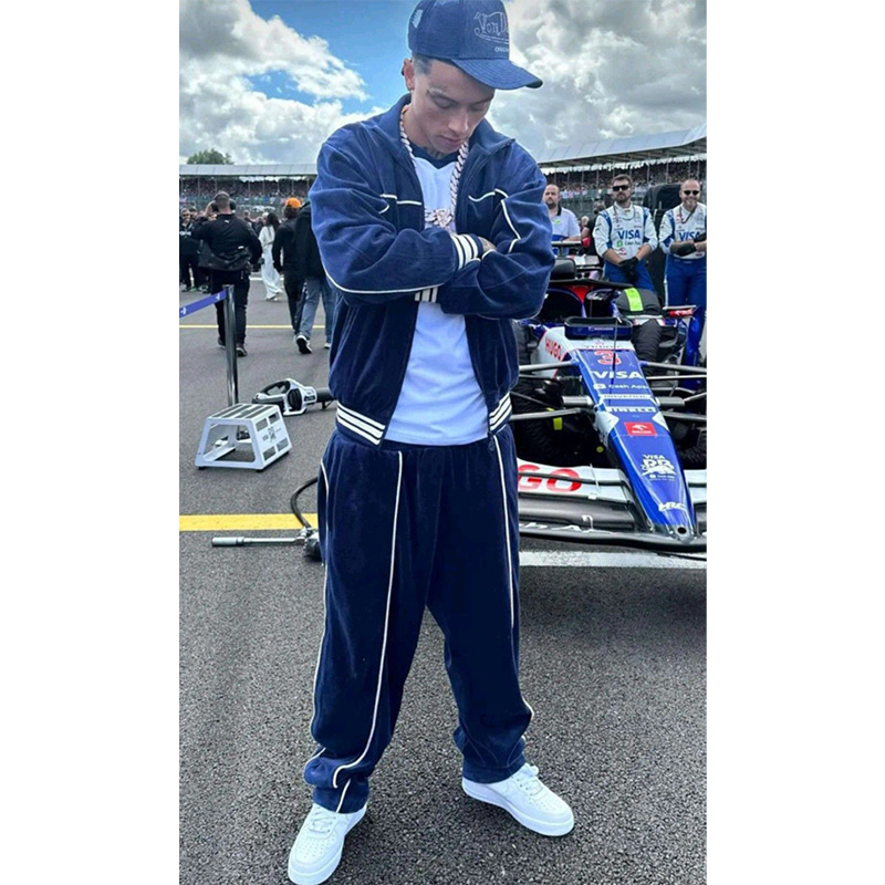 HMP British Hip Hop Street Velvet Collar Jacket Coat Men's Trendy Brand Casual suit centralcee Same