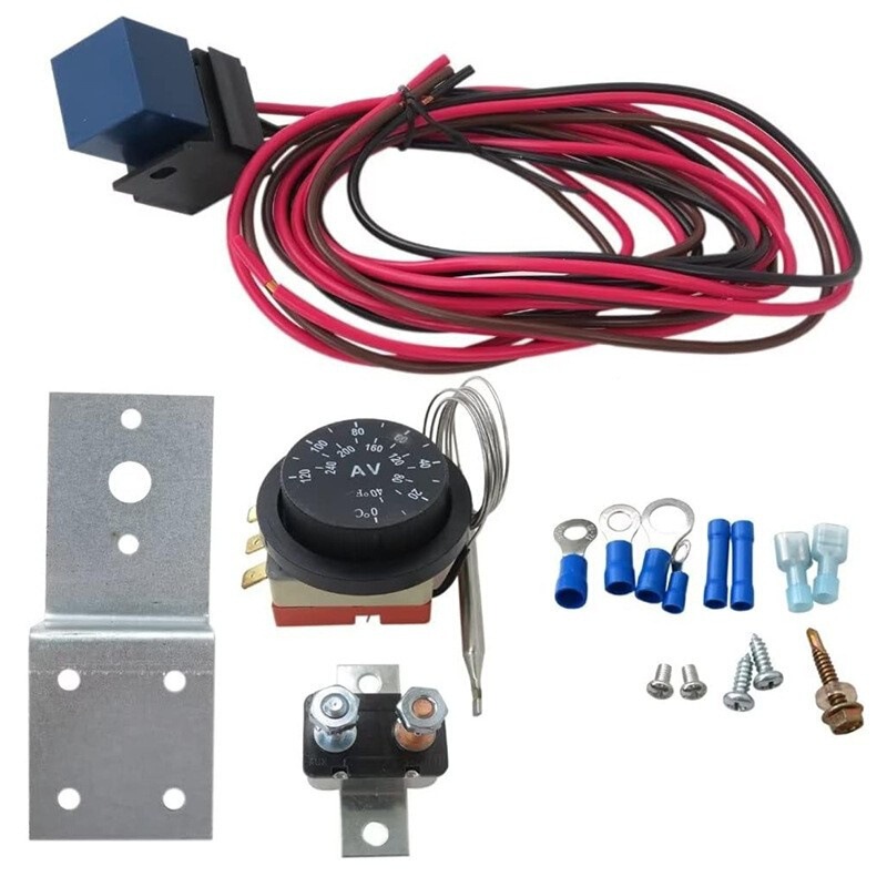 Car engine radiator electric cooling fan 32-248 'f turntable adjustable thermostat temperature controller