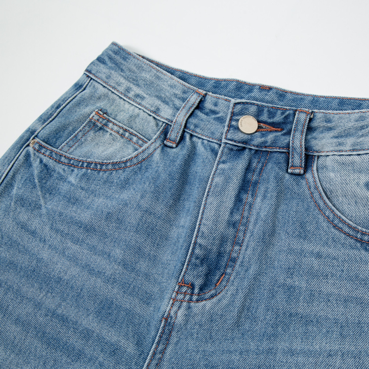 Hellblaue Hose im europäischen und amerikanischen Stil mit abgerundetem Saum, Frühjahr 2026, hochgeschnitten, Ballonform, locker, lässig, nicht dehnbar_voghion.com
