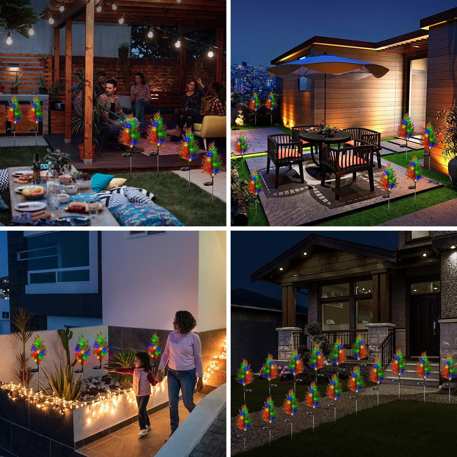 Solar de Navidad Lámpara decorativa LED lámpara de jardín al aire libre simulación árbol de Navidad jardín césped lámpara paisaje lámpara de tierra